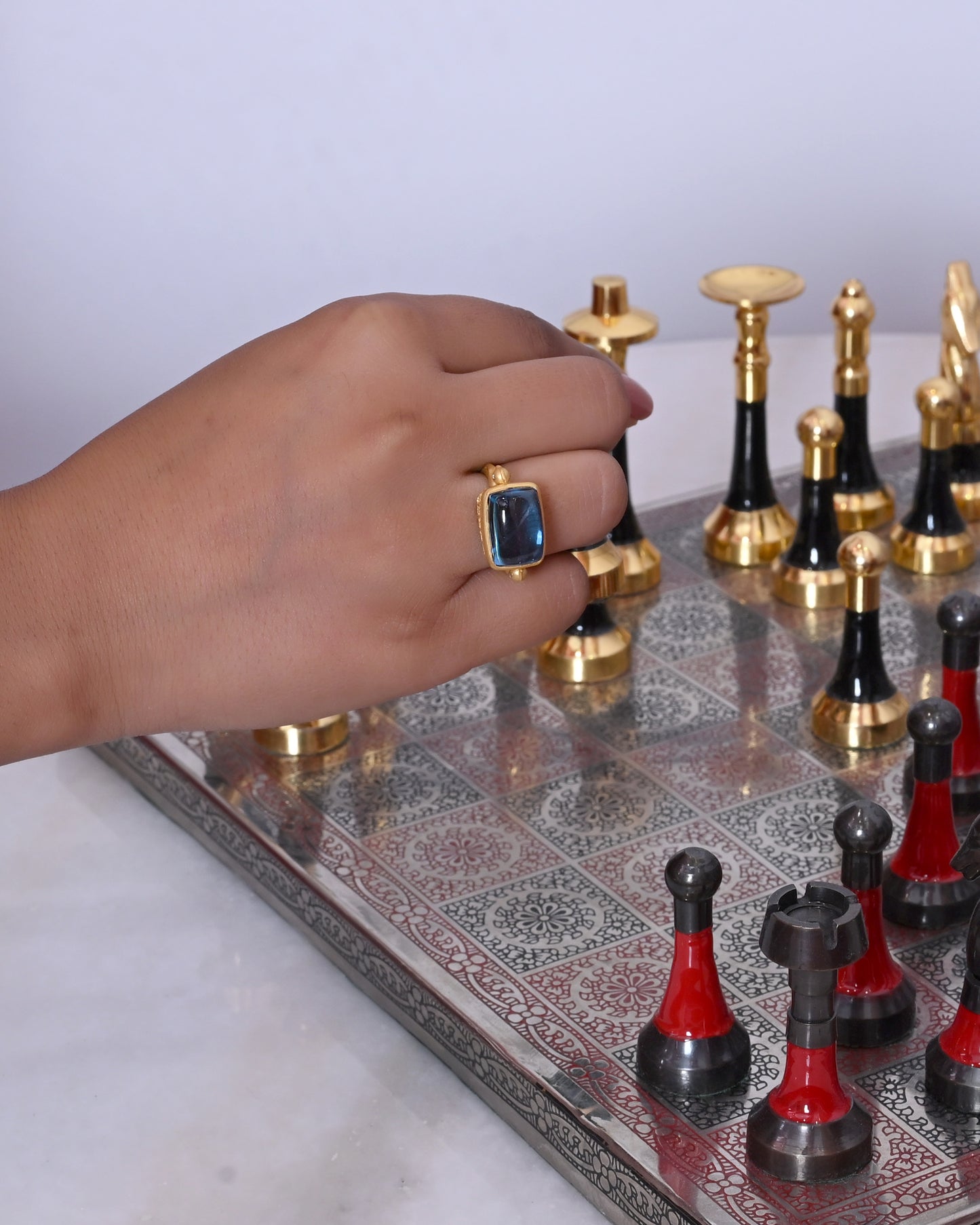 Bold Blue Topaz Statement Ring set in 18kt Pure Gold