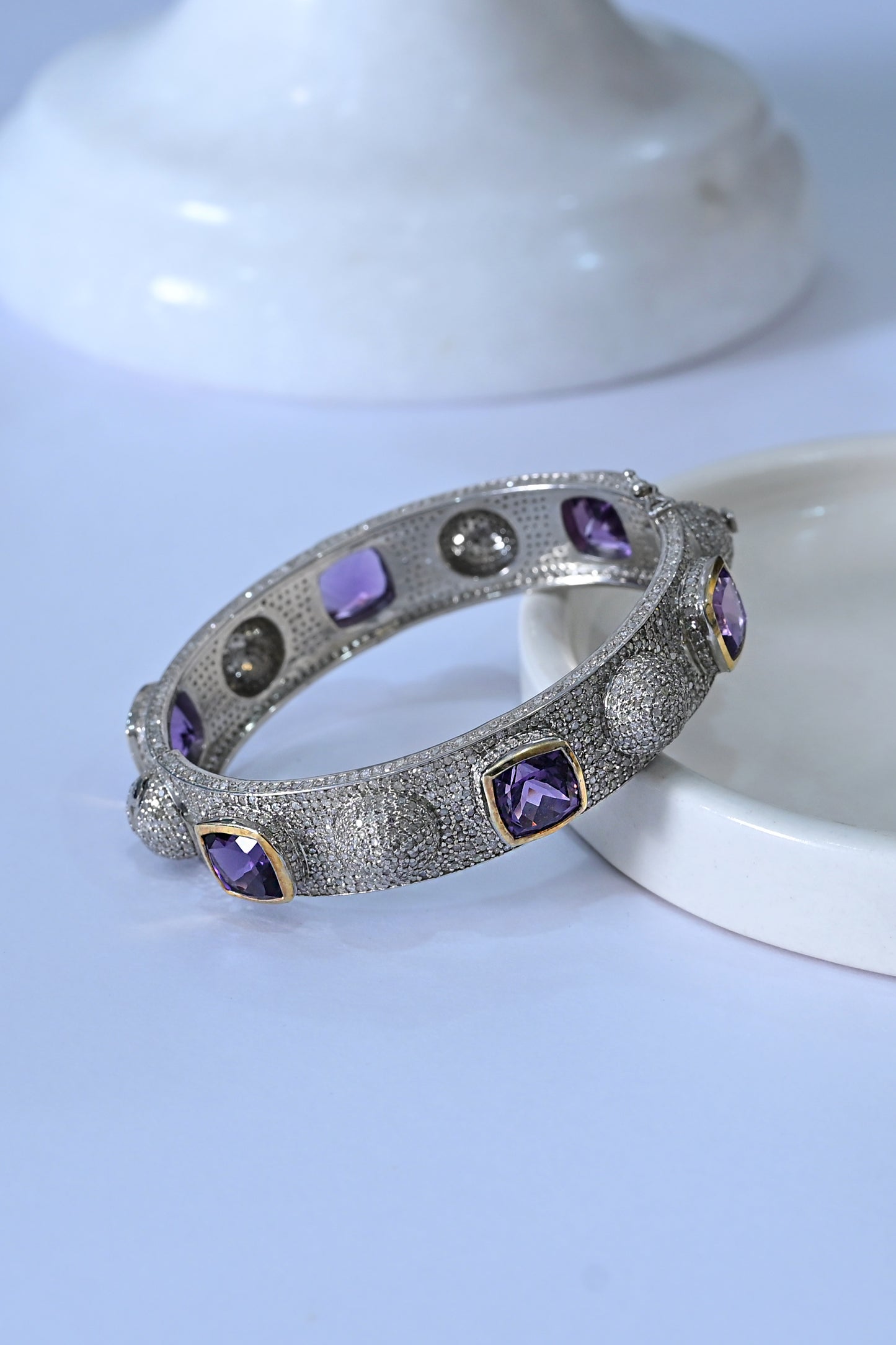 Purple Stone bracelet in 925 silver